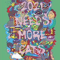 My project in Doodle-Style Vector Illustration course-2021 Needs More Cats-. Creativit project by elliemtdesigns - 01.04.2021