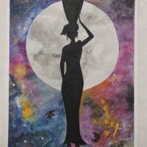 Aysu (agua de luna). Acuarela y tinta sobre papel . Un progetto di Pittura ad acquerello di Carolina Vogel - 04.01.2021