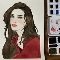 Mi Proyecto del curso: Retrato en acuarela a partir de una fotografía. Portrait Drawing, and Watercolor Painting project by Lilith Vargas - 01.05.2021