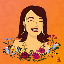 Meu projeto do curso: Retrato ilustrado com elementos botânicos. Un progetto di Disegno, Disegno digitale, Illustrazione tradizionale e Illustrazione digitale di Taísa Alcantara - 05.01.2021