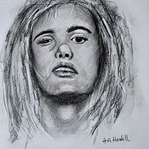 My project in Artistic Charcoal Portraiture: Creating Atmosphere course. Desenho projeto de Helen Howell - 05.01.2021