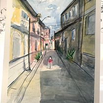 Mi Proyecto del curso: Dibujo arquitectónico con acuarela y tinta. Pintura em aquarela projeto de slippig - 12.01.2021