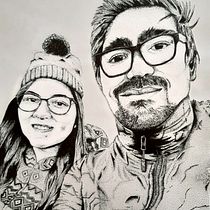 Proyecto final: Dibujo para principiantes nivel -1 . Portrait Drawing project by Geber Andrés - 01.07.2021