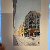 My project in Architectural Sketching with Watercolor and Ink course. Pintura em aquarela projeto de Vien Minh Van - 05.01.2021