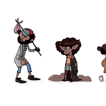 Los 4 mendigos nerds. Character Design, Traditional illustration, and Digital Painting project by Leo Jara Monsalve - 01.06.2021
