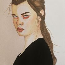 Mi Proyecto del curso: Retrato en acuarela a partir de una fotografía. Watercolor Painting project by Audrey Simões - 03.17.2021