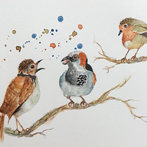 My project in Artistic Watercolor Techniques for Illustrating Birds course. Watercolor Painting project by elle_g - 01.06.2021