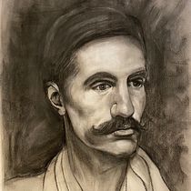 My project in Realistic Portraits Using Charcoal course. Acr, lic Painting, and Artistic Drawing project by Nathalie Titterton - 01.06.2021