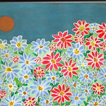Mis flores al atardecer.. Un progetto di Pittura ad acquerello di Natalia Saenz - 17.01.2021