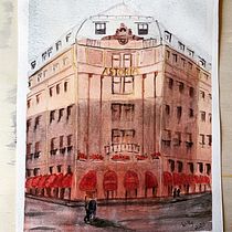 Hotel Astoria - Sint Petersburg. Pintura em aquarela projeto de Willy van Dregt - 07.01.2021