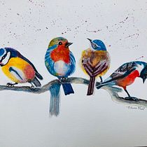My project in Artistic Watercolor Techniques for Illustrating Birds course. Watercolor Painting project by Elaine Fell - 01.09.2021