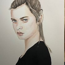 Watercolor Portrait - Sol Barrios Class . Watercolor Painting, and Portrait Drawing project by Laura Schuler - 01.08.2021