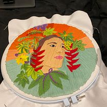 My project in Introduction to Botanical Embroidery course. Un projet de Broderie de Megan Hyson - 13.01.2021