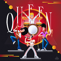 Queen & Food. Design gráfico e Ilustração tradicional projeto de lozanografico - 21.01.2021