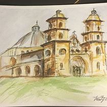 My project in Architectural Sketching with Watercolor and Ink course. Arquitetura, e Pintura em aquarela projeto de Trinity Muller - 20.12.2020