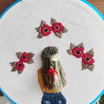 Meu projeto do curso: Técnicas para bordar cabelos em 3D. 3D, e Bordado projeto de Aline Gomes - 09.01.2021