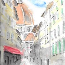 My Favourite Street In Florence. Pintura em aquarela projeto de Jan Donnelly - 10.01.2021