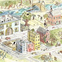 Isometric perspective, a fantacity Ein Projekt aus dem Bereich Zeichnung, Illustration mit Tinte, Skizzenentwurf und Aquarellmalerei von jorunmarie - 12.01.2021