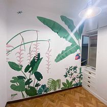 Mural botánico tropical. Acr, and lic Painting project by Romina Noel Campanelli - 01.06.2021