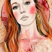 My Project for Elena Garnu course “Illustrated Portraits with Procreate”. Ilustração digital, Ilustração tradicional, Desenho a lápis, e Pintura em aquarela projeto de Aleksandra Schmidt - 11.01.2021