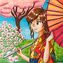 Mi Proyecto del curso: Coloreado con marcadores para dibujo manga. Manga project by Andrea Beleño - 01.12.2021