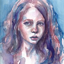 My project in Artistic Portrait with Watercolors course. Painting, and Watercolor Painting project by Timi Pookah Cserny - 01.14.2021