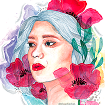 Meu projeto do curso: Retrato ilustrado em aquarela. Un projet de Aquarelle de claudiadias - 15.01.2021