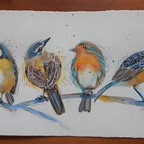 My project in Artistic Watercolor Techniques for Illustrating Birds course. Watercolor Painting project by urbis - 01.16.2021