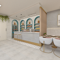 Meu projeto do curso: Design de interiores para restaurantes. Projekt z dziedziny Architektura wnętrz, Projektowanie wnętrz, Dekoracja wnętrz, Projektowanie powierzchni h, low, ch i Projektowanie przestrzeni użytkownika Janine Lorscheiter - 16.01.2021