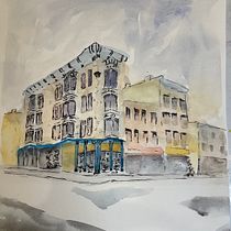 Over the Rhine, Cincinati. Pintura em aquarela projeto de Celine Gibson - 21.01.2021