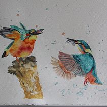 Mein Kursprojekt: Illustriere Vögel mit expressiven Aquarelltechniken. Watercolor Painting project by El Ke - 01.18.2021