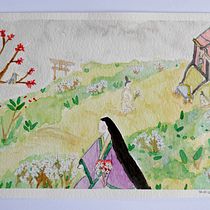 Meu projeto do curso: Ilustração em aquarela com influência japonesa. Un projet de Aquarelle de Laura Shibukawa - 17.01.2021