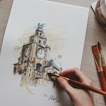 My project in Architectural Sketching with Watercolor and Ink cours. Ilustração arquitetônica projeto de Anne Wiziack - 18.01.2021