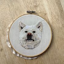 Mi Proyecto del curso: Needle painting para principiantes (Ryu, akita inu). Embroider project by Rosario Villanueva - 01.18.2021