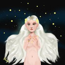 Mi Proyecto del curso: Retratos digitales de fantasía con Photoshop/ Virgo. Traditional illustration project by Gabriela GNiño - 08.25.2020