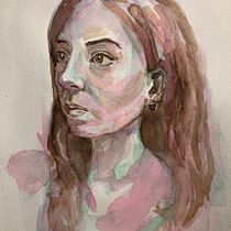 Self Portrait. Watercolor Painting project by Chelsea Law - 01.19.2021