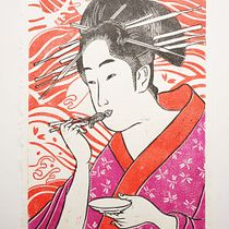 Linocut Print - Geisha  Ein Projekt aus dem Bereich Design von lily.k.prior - 20.01.2021