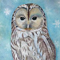 Ural Owl. Drawing, Traditional illustration, and Naturalistic Illustration project by rinakatz - 03.21.2021