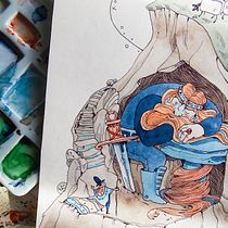 My project in Illustrated Stories: From Idea to Paper course. Character Design, Children's Illustration, Drawing, Traditional illustration, Ink Illustration, and Watercolor Painting project by Mateya - 01.21.2021