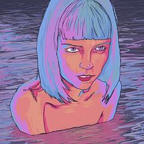 Cyberpunk-Dama en el agua. Projekt z dziedziny Concept art, Trad, c, jna ilustracja,  Malarstwo, Malarstwo c i frowe użytkownika Carlos Diaz Granados - 21.01.2021