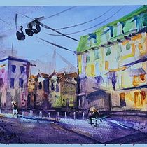 My project in Urban Landscapes in Watercolor course. Un progetto di Paesaggismo di Michael Divina - 22.01.2021