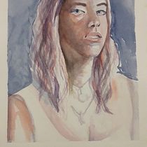 Artistic portrait with watercolors. Watercolor Painting project by ericaciffo - 01.22.2021