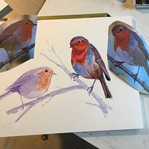 My project painting Birds . Watercolor Painting, Traditional illustration, Realistic Drawing, and Naturalistic Illustration project by Míriam Sánchez Martín - 02.01.2021
