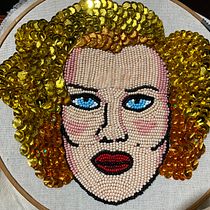 Mi Proyecto del curso: Retratos bordados en pedrería. Embroider project by mel.rb.3011 - 01.22.2021