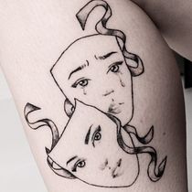 Mi Proyecto del curso: Máscaras de Teatro. Tattoo Design project by Antonia Clio - 01.23.2021