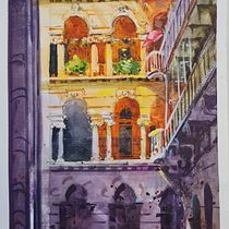 My project in Architectural Sketching with Watercolor and Ink course. Ilustração arquitetônica projeto de Michael Divina - 24.01.2021