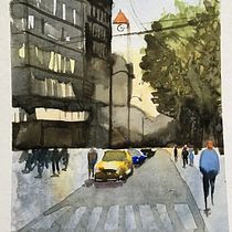 My project in Urban Landscapes in Watercolor course. Un progetto di Illustrazione architettonica di mariepilloy - 24.01.2021