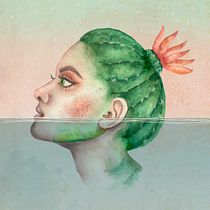 Cactus woman. Un progetto di Disegno di ritratti, Illustrazione tradizionale e Pittura ad acquerello di Maidee Triviño - 24.01.2021
