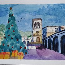 Representación arquitectónica en acuarela. Un projet de Aquarelle de Andrés Mendoza Rojas - 24.01.2021