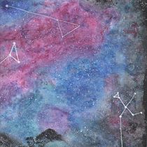 Galaxia - Leo - Sam [Mi escaner es pequeño y tuve que subir por secciones mi pieza final, estoy súper feliz de haber tomado este curso, me encantó]. Un progetto di Creatività di Samantha Aguirre Flores - 25.01.2021